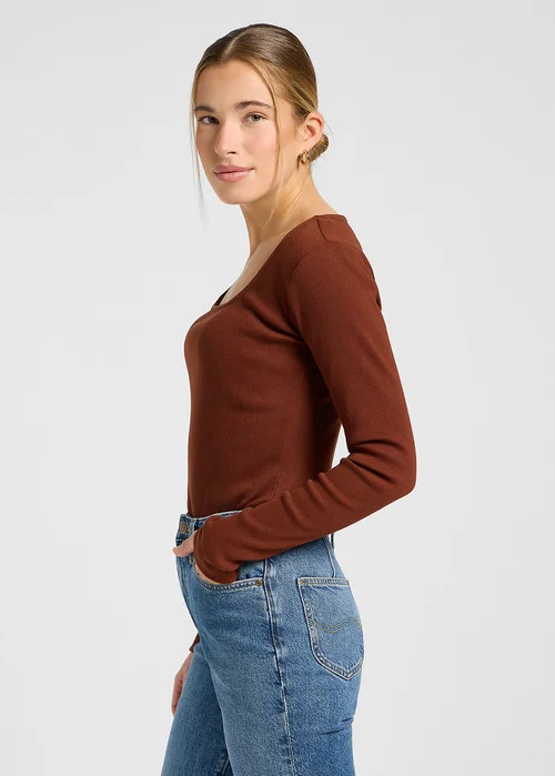 Lee Long Sleeve Square Neck Luxe Brown