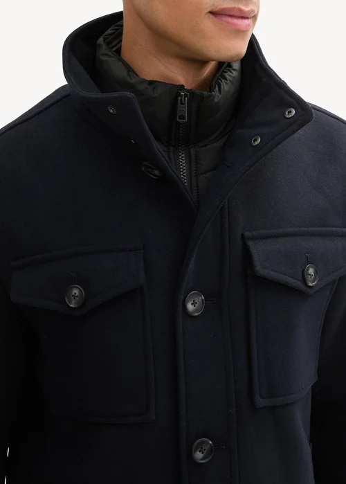 Tom Tailor 2 In 1 Jacket In Wool Sky Captain Blue