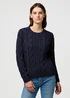 Wrangler Cable Knit Sweater Dark Navy