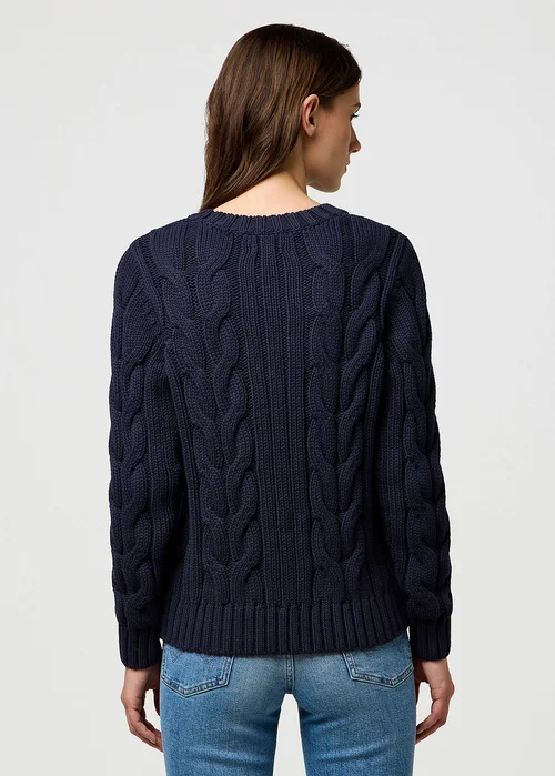 Wrangler Cable Knit Sweater Dark Navy