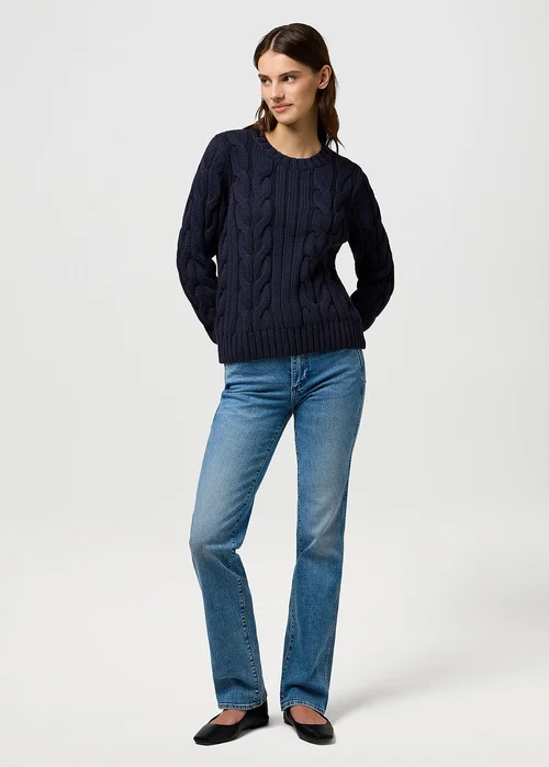 Wrangler Cable Knit Sweater Dark Navy