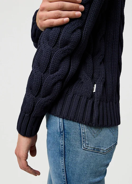 Wrangler Cable Knit Sweater Dark Navy