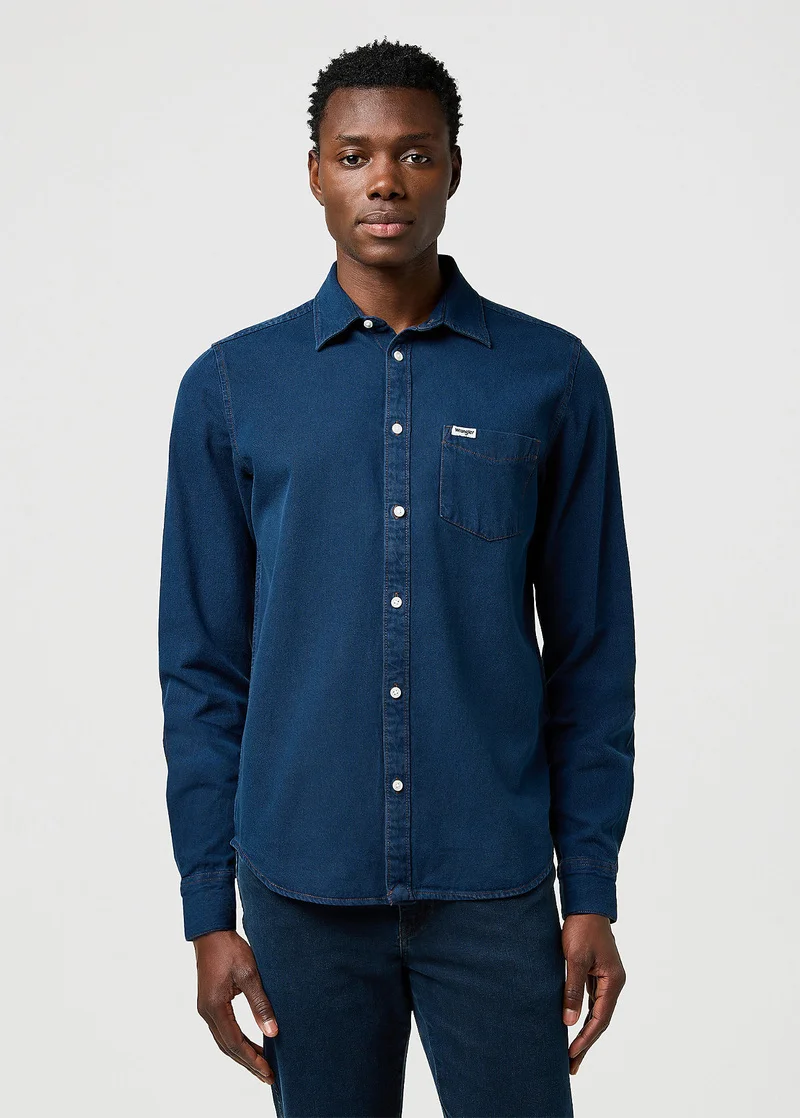 Wrangler One Pocket Shirt Blue Oxide