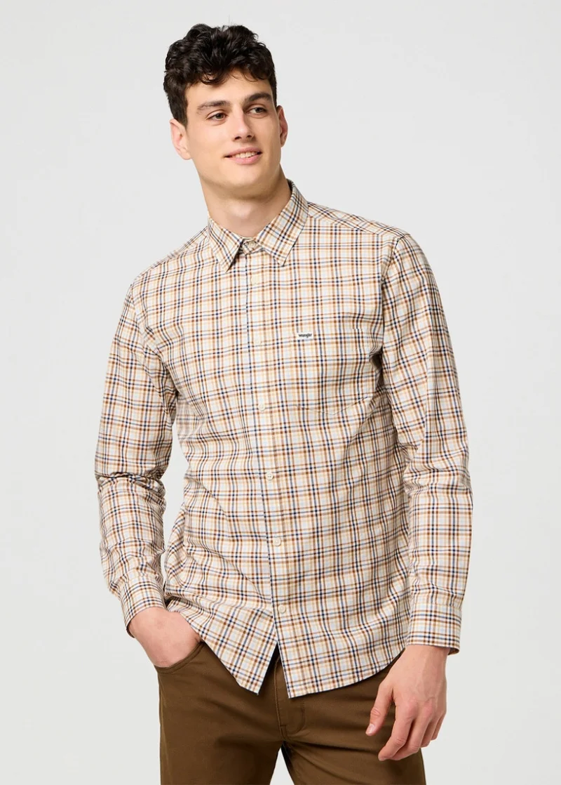 Wrangler One Pocket Shirt White Check