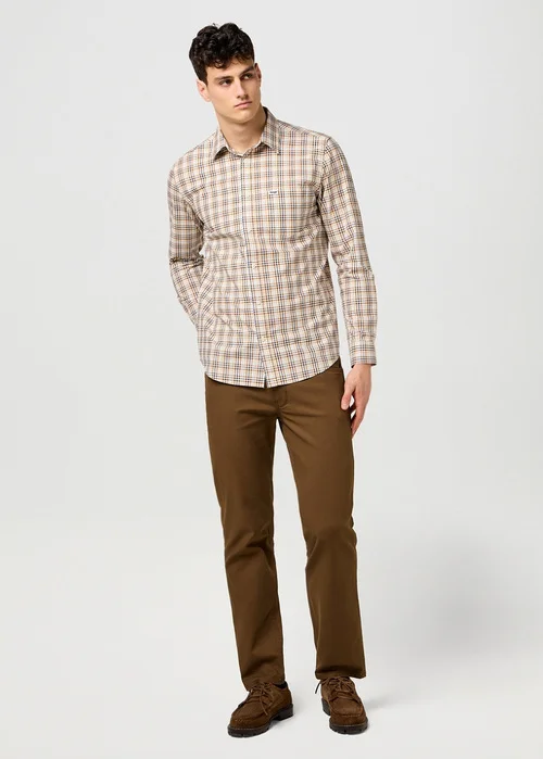 Wrangler One Pocket Shirt White Check