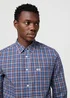 Wrangler One Pocket Poplin Shirt Dark Blue Check