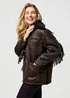 Wrangler Fringe Jacket Brown Leather