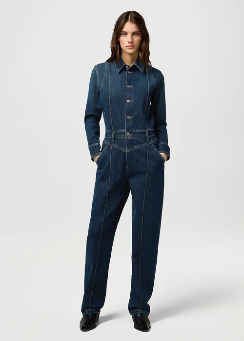 Wrangler Western Coverall Jumpsuit Rustic Rinse