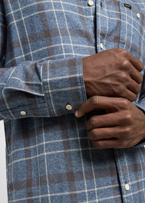 Lee Leesure Shirt Indigo Static Plaid Check