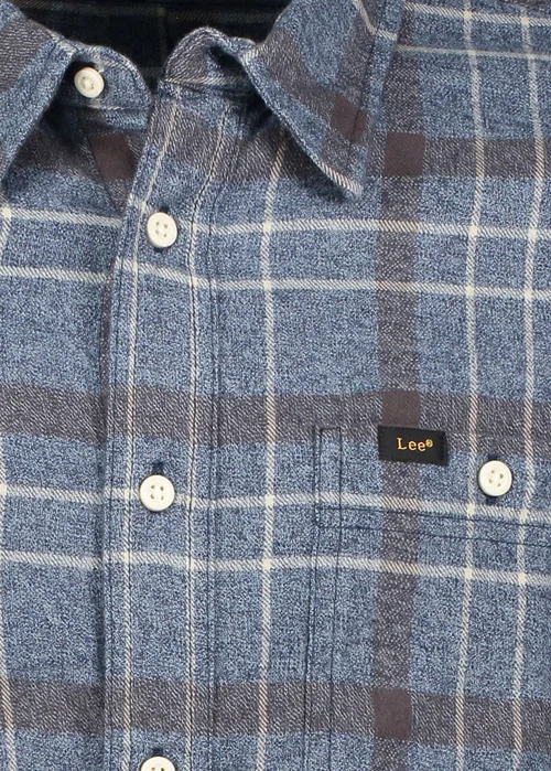 Lee Leesure Shirt Indigo Static Plaid Check
