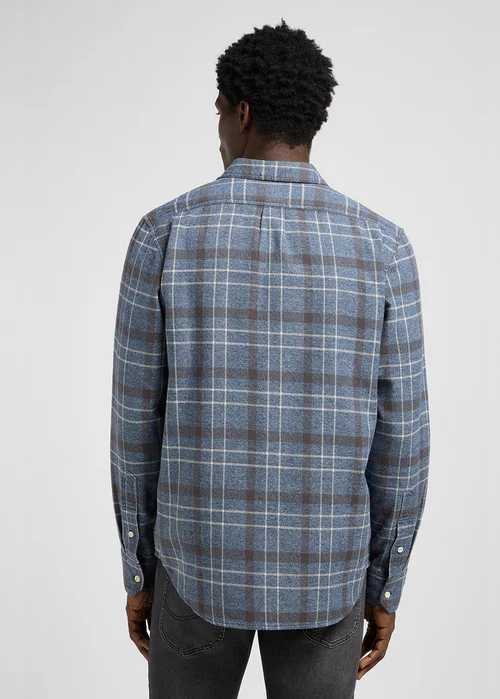 Lee Leesure Shirt Indigo Static Plaid Check