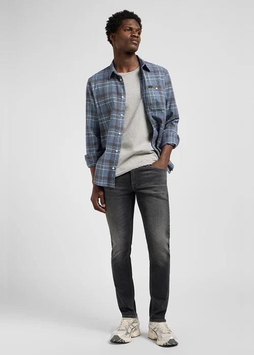Lee Leesure Shirt Indigo Static Plaid Check