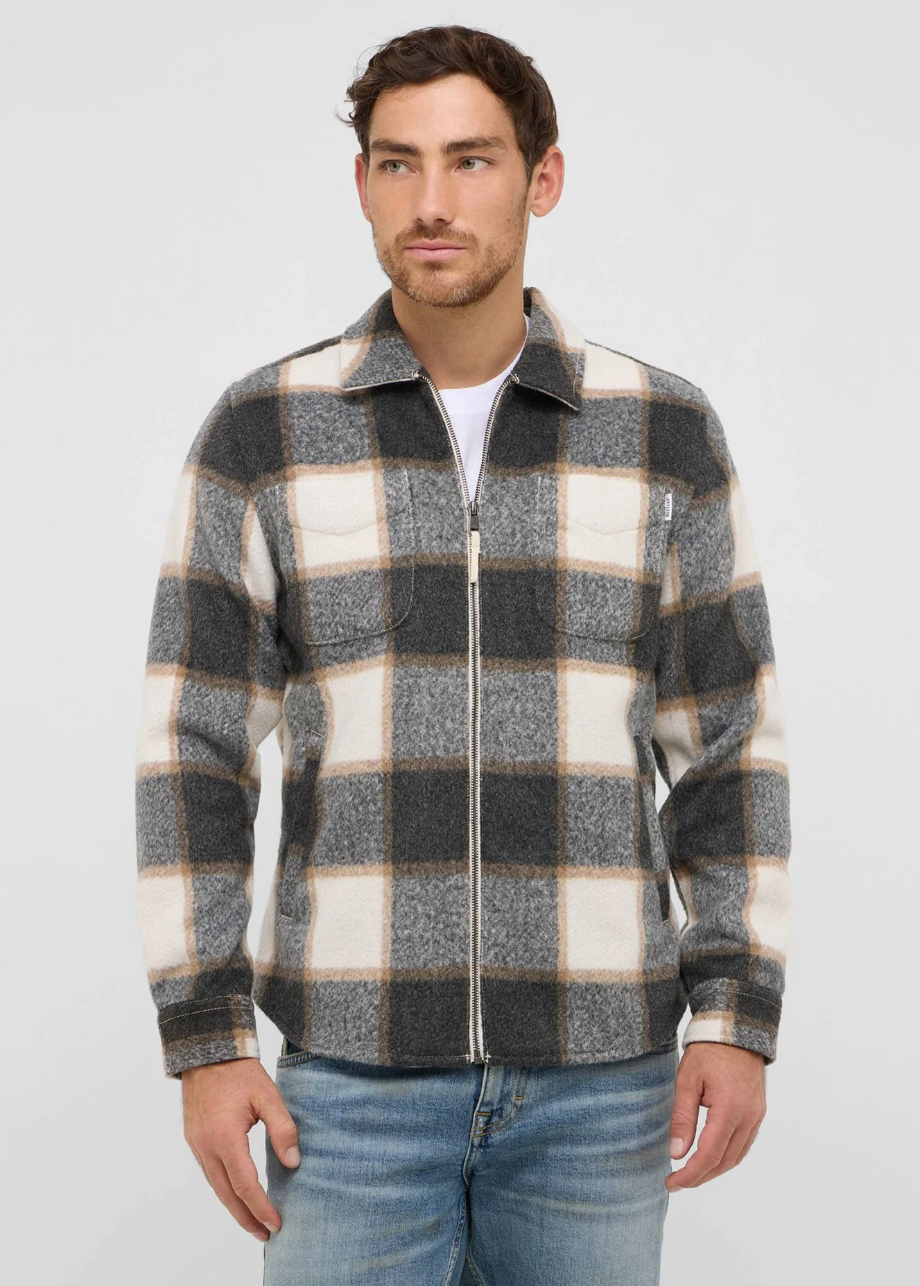 Mustang Philo Big Check Anthracite