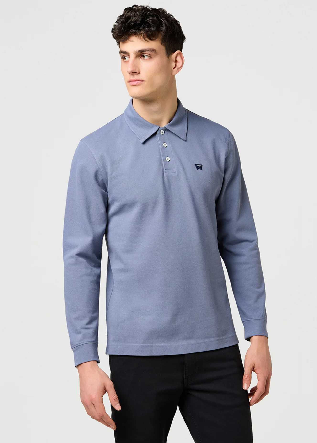 Wrangler Long Sleeve Polo Shirt Grisaille