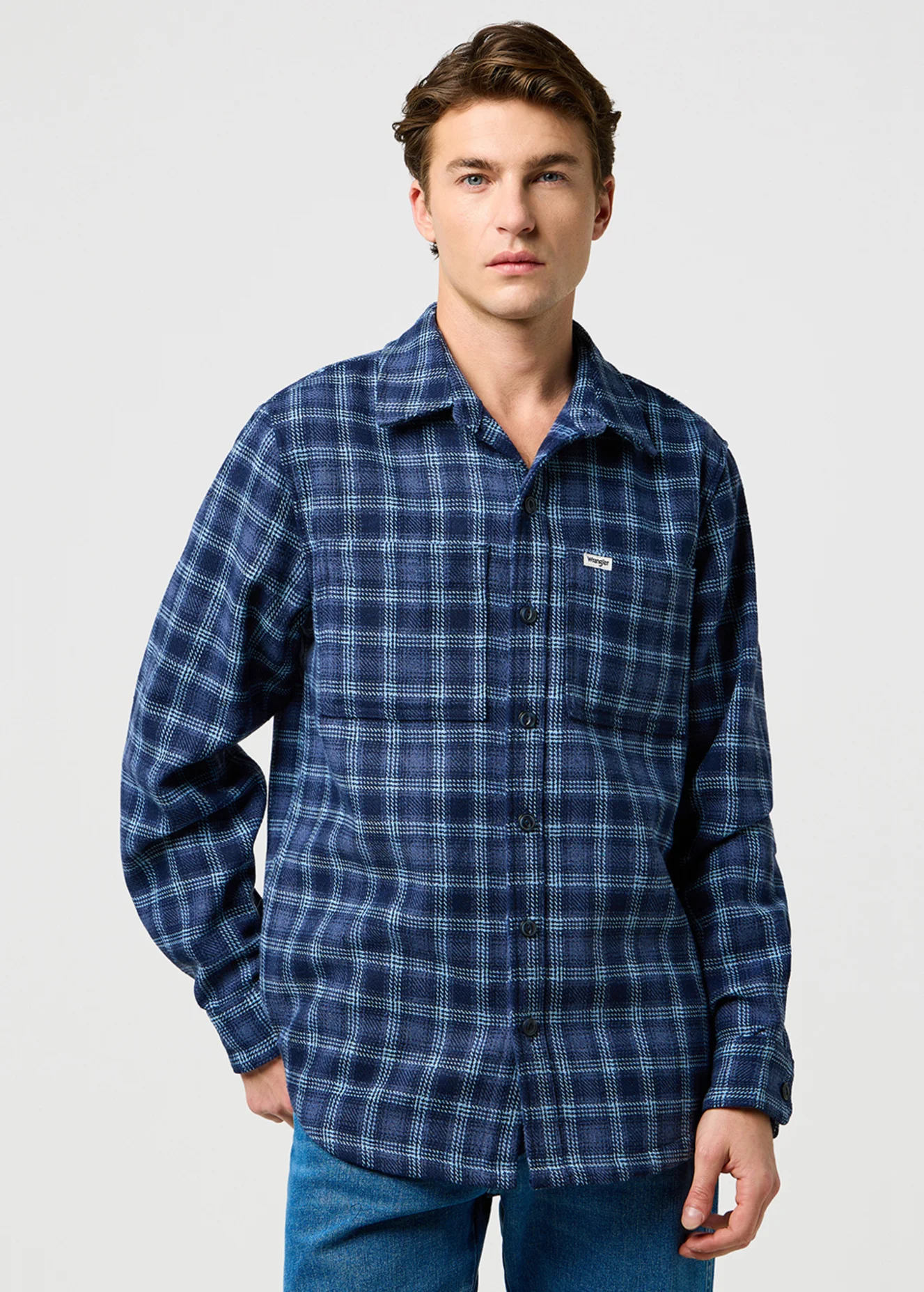 Wrangler Overshirt Dark Blue Check