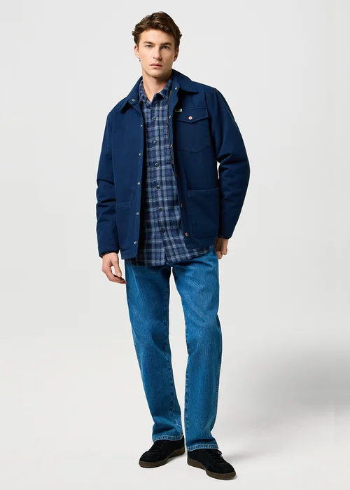 Wrangler Overshirt Dark Blue Check