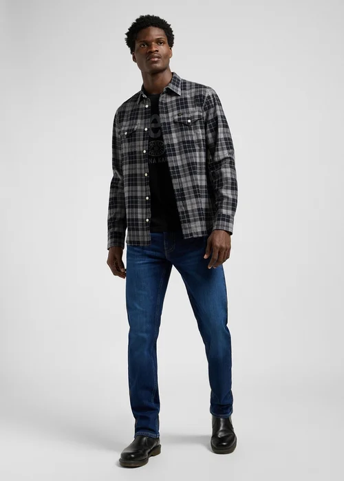 Lee Leesure Shirt Black Painter Gray Check