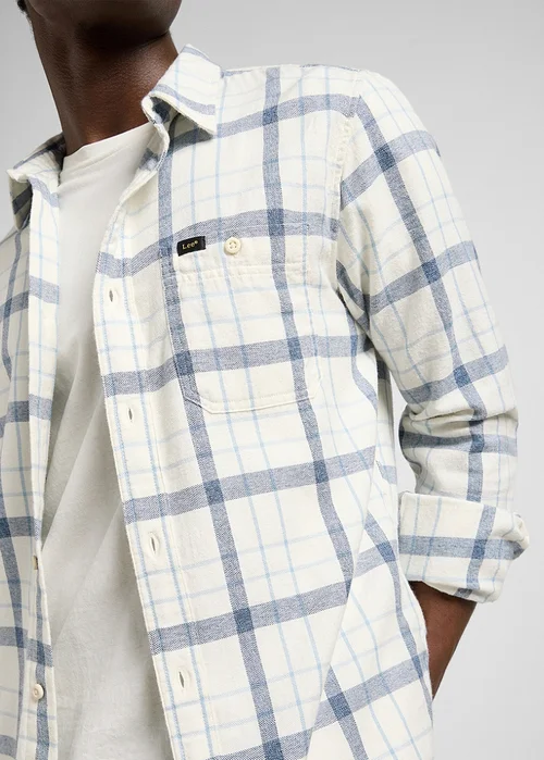 Lee Leesure Shirt Ecru Indigo Plain Check