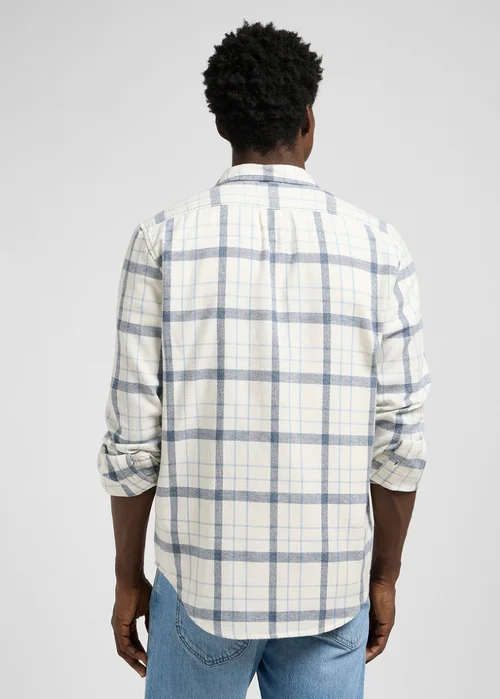 Lee Leesure Shirt Ecru Indigo Plain Check