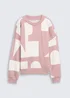 Tom Tailor Loose Fit Sweatshirt With Pattern Rose White Big Scale Print