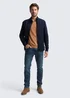 Tom Tailor Hybrid Sweat Jacket With Quilting Sky Captain Blue