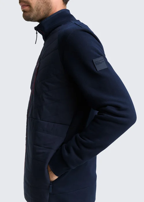 Tom Tailor Hybrid Sweat Jacket With Quilting Sky Captain Blue