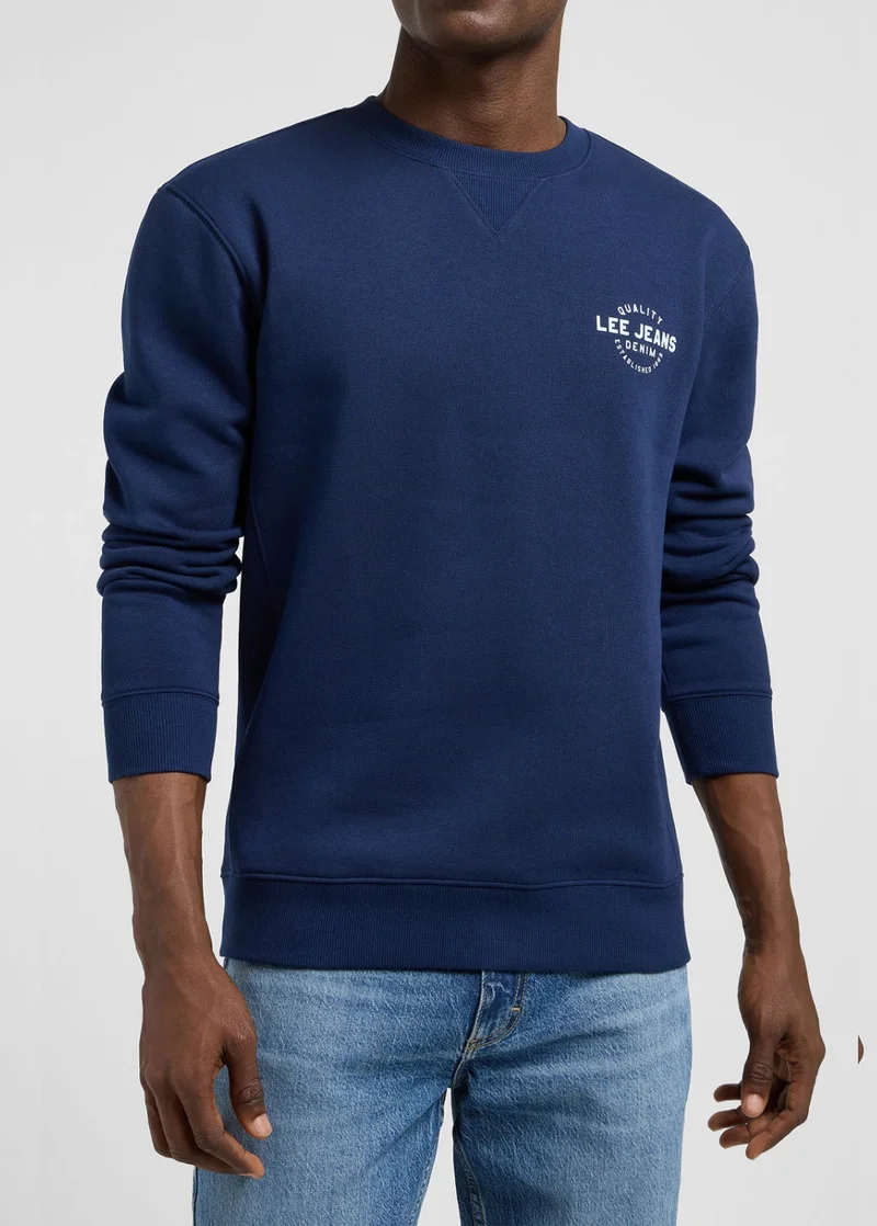 Lee Small Logo Crew Sweatshirt True Navy