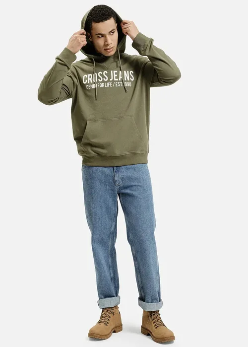 Cross Jeans Hoodie Sweatshirt Dark Olive