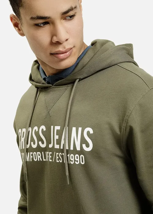 Cross Jeans Hoodie Sweatshirt Dark Olive