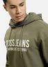 Cross Jeans Hoodie Sweatshirt Dark Olive