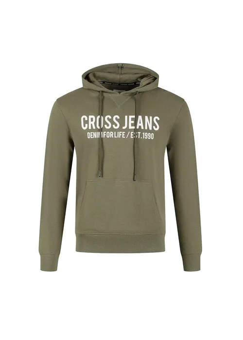 Cross Jeans Hoodie Sweatshirt Dark Olive