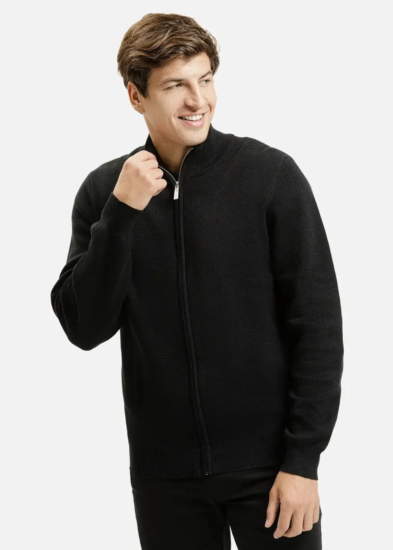 Cross Jeans Halfzip Knit Black 020