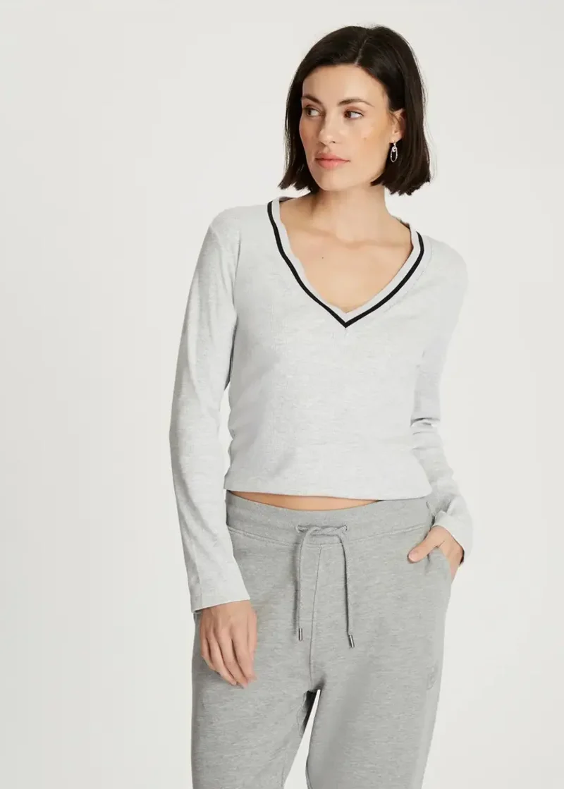 Szara Koszulka Z Dugim Rkawem Cross Jeans