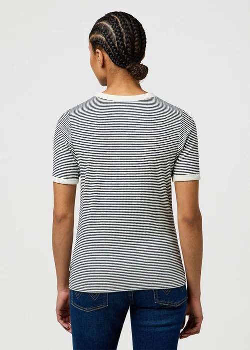 Wrangler Femme Knit Henley Navy Stripe