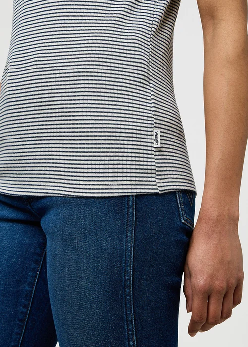 Wrangler Femme Knit Henley Navy Stripe