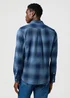 Wrangler One Pocket Indigo Shirt Dark Indigo Check