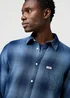 Wrangler One Pocket Indigo Shirt Dark Indigo Check