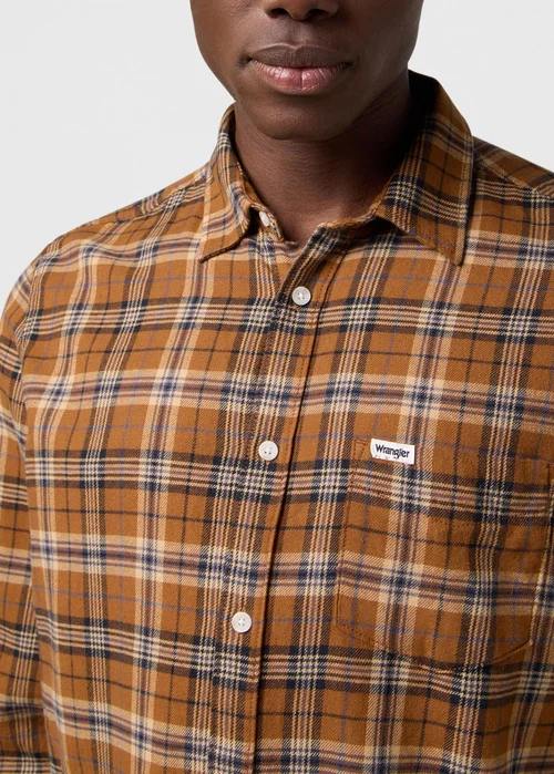 Wrangler One Pocket Shirt Brown Black Check