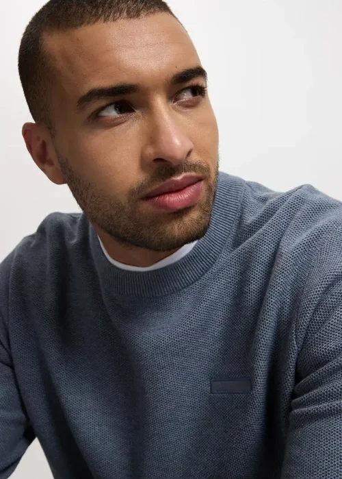 Cross Jeans Knitwear C Neck Blue Melange