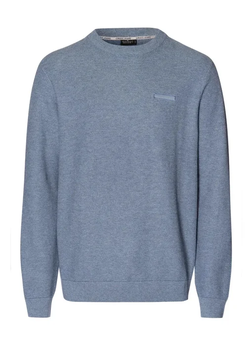 Cross Jeans Knitwear C Neck Blue Melange