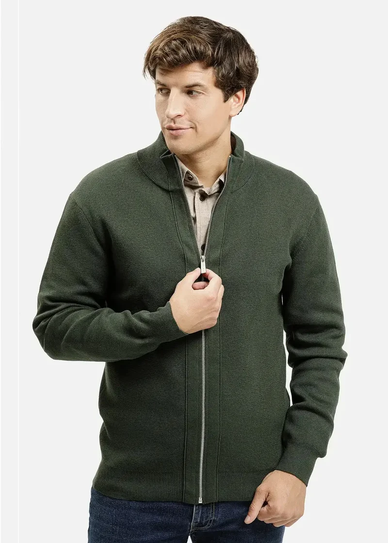 Rozpinany Zielony Sweter Cross Jeans