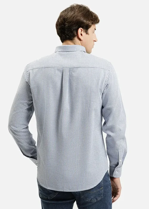 Niebieska Koszula W Drobn Kratk