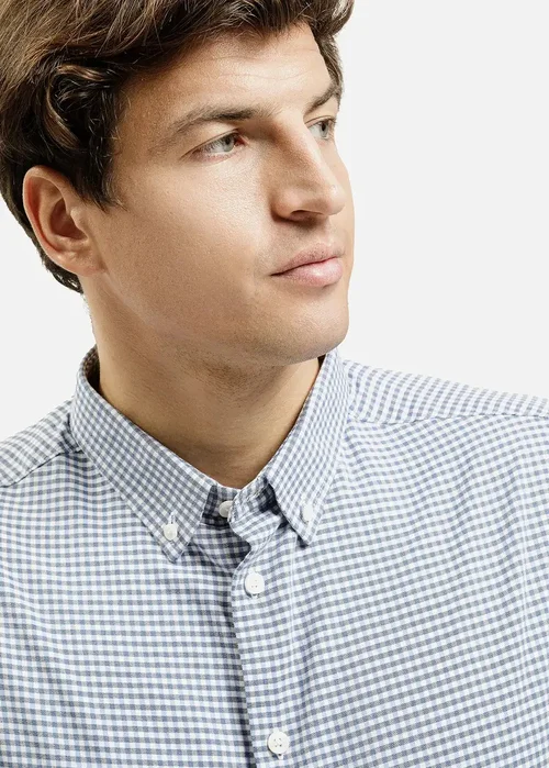 Niebieska Koszula W Drobn Kratk