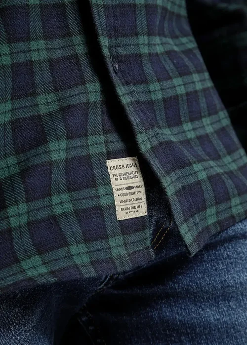 Koszula Cross Jeans W Ciemnozielon Krat