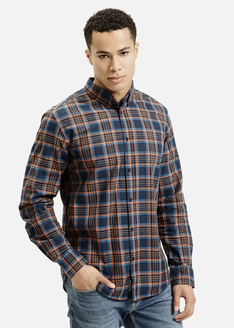 Koszula W Krat Cross Jeans W Kolorze Navy Check