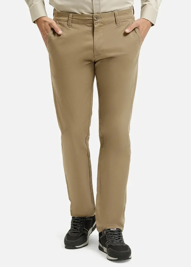 Jasnobrzowe Spodnie Chino Cross Jeans