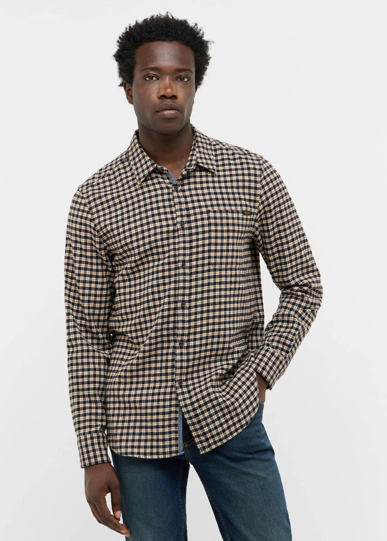 Mustang Eastbridge Brushed Twill Mini Check Black