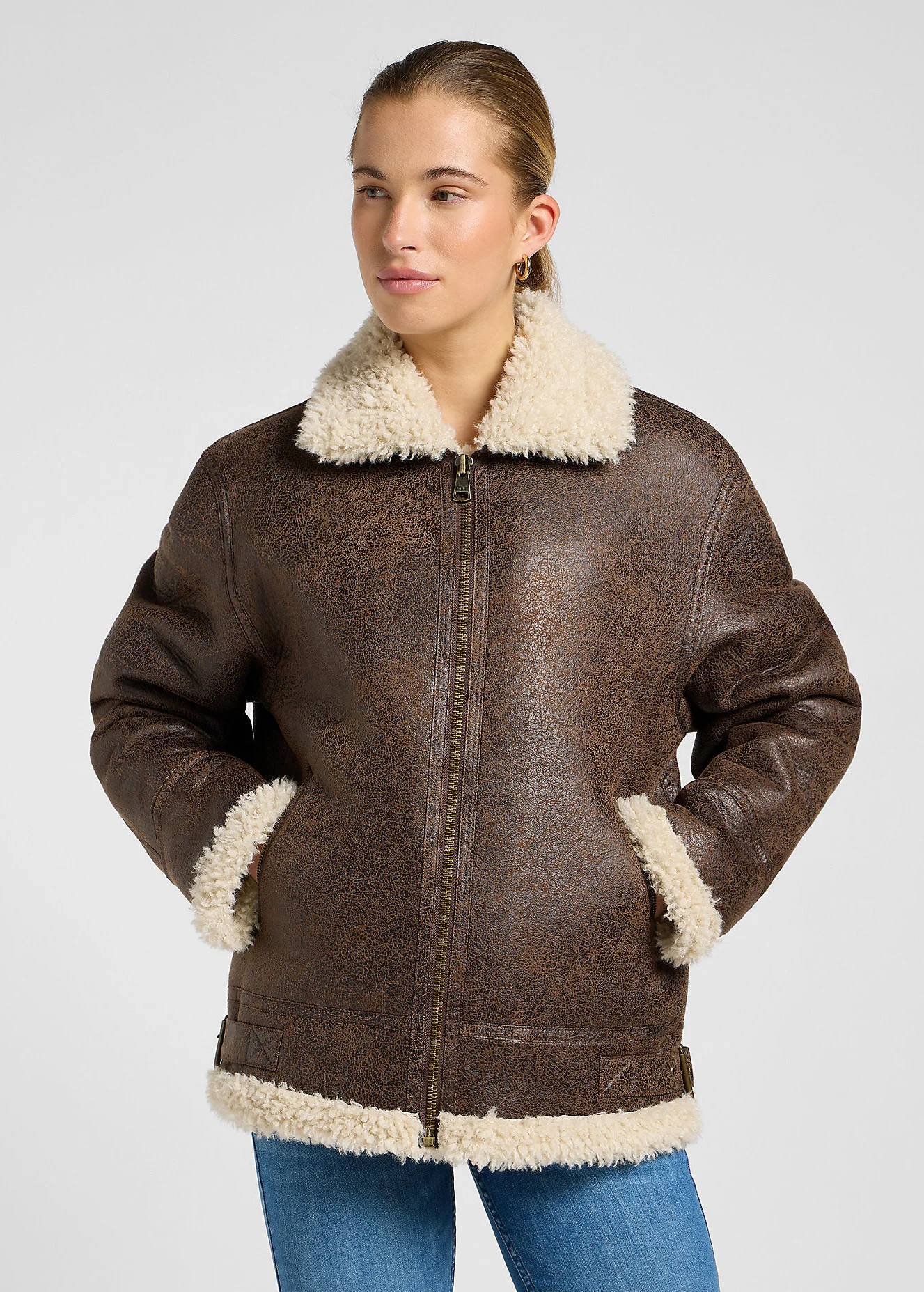 Lee Aviator Jacket Luxe Brown