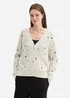 Tom Tailor Cardigan With Heart Embroidery Beige Heart Embroidery