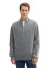 Tom Tailor Troyer Knitted Jumper Light Stone Grey Black Core
